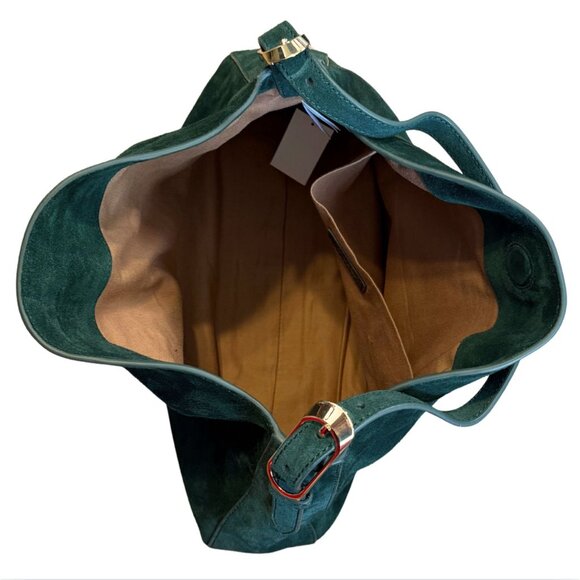 J. CREW Berkeley Shoulder Bag Suede Leather Midnight Forrest $178 NWT - Picture 8 of 8